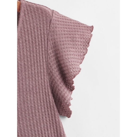 Butterfly Sleeve Peplum High Low Top - Picture 3 of 3